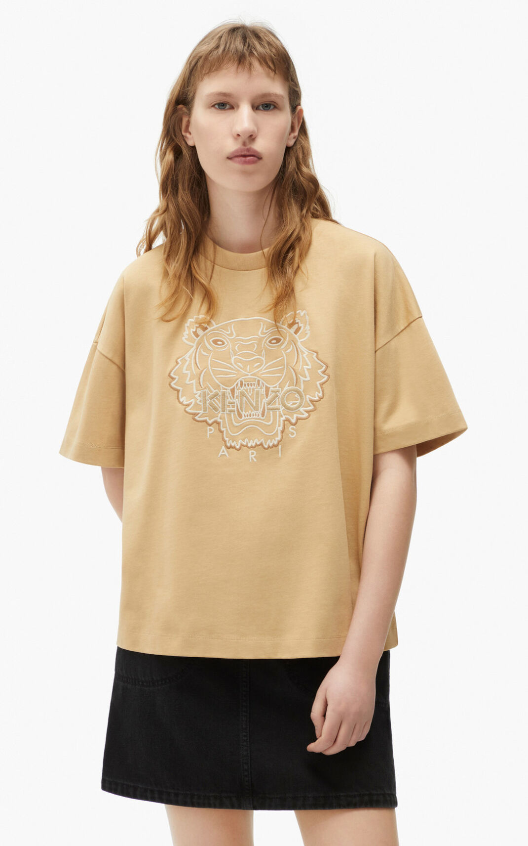 Camisetas Kenzo Tiger boxy Mujer Beige Oscuro - SKU.1397230